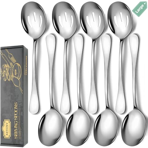 Stainless Steel Serving Spoons Set (8 Count)