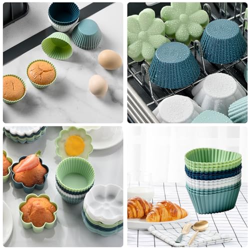 48 Pack Reusable Silicone Muffin Cups