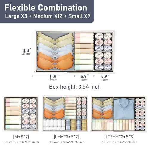 Drawer Organizer Clothes Storage (24 Count)