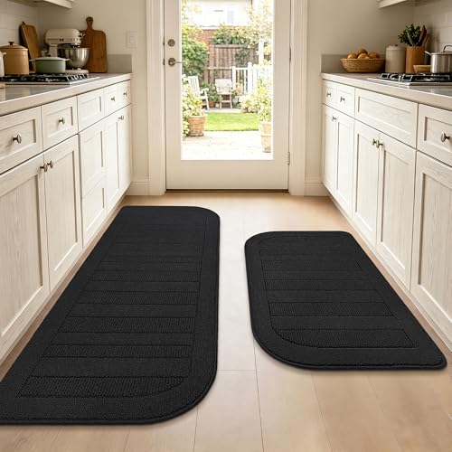 Kitchen Rugs Set of 2 Non Slip Washable 24"x36"+24"x60" (16 Sq Ft)