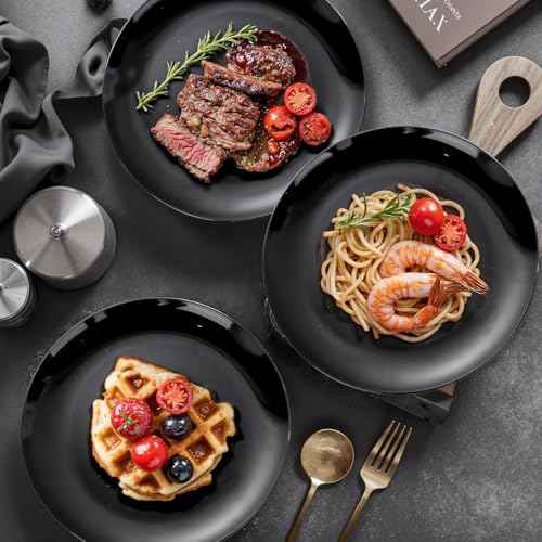 60 PCS Black Plastic Plates (60 Count)