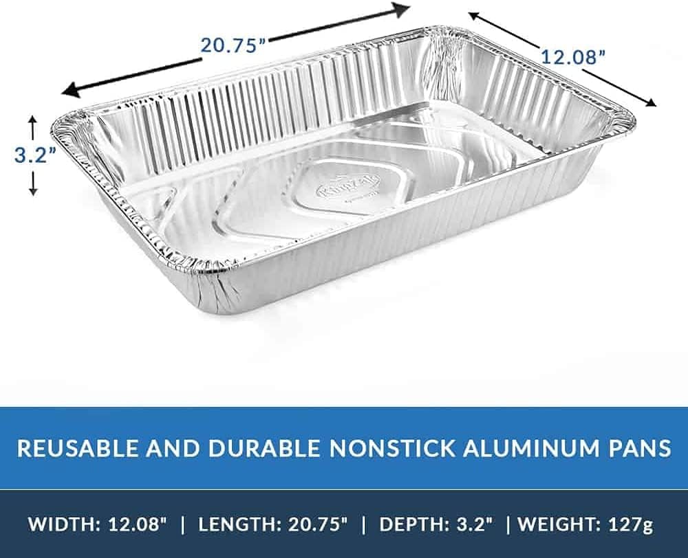Aluminum Pans Full Size, Large Disposable Roasting & Baking Pan, 21"x13" Deep Foil Pans (50 Pack) Extra Heavy Duty Chafing Trays for Hotels, Restaurants, Caterers, Steam Table, Buffets & Bakeware - Culinary Roots