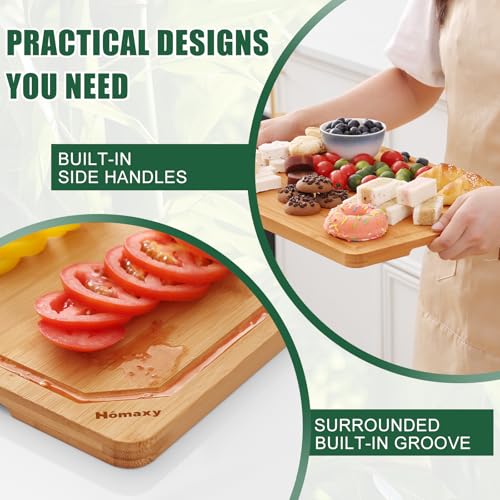 Organic Bamboo Cutting Boards Set for Kitchen Set of 2 (2 Count)