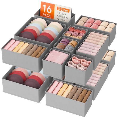 Drawer Organizer Clothes for Closet (16 Count)