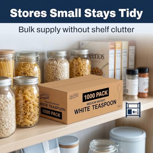 Plastic Spoons White Heavy Duty Disposable Teaspoons (1000 Count)