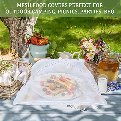8 Pack Food Tents Food Covers for Outside Mesh Screen Include 2 Extra Large