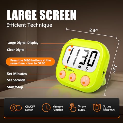 Digital Kitchen Timers for Cooking (2 Count)