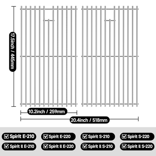 17.5’’ x 20.4'' Stainless Steel Grill Grates for Weber Spirit