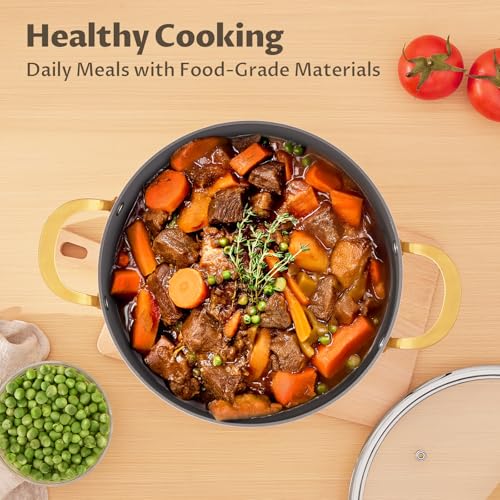 10QT Large Ceramic Nonstick Stock Pot with Lid