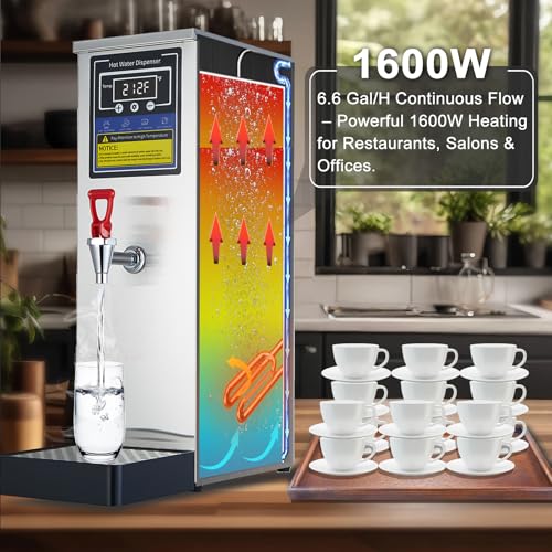 Hot Water Dispenser Commercial Water Boiler Countertop Hot Water Machine Stainless Steel Step