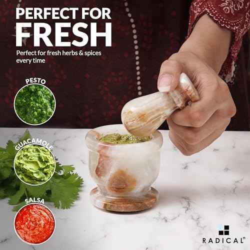 Marble Mortar and Pestle Set Small Spice Grinder & Herb Grinder