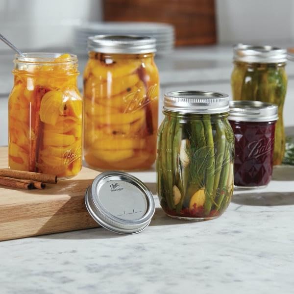 Wide Mouth Glass Mason Jars with Lids and Bands (24 Count)