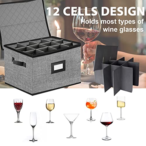 Quilted Wine Glass Storage Box