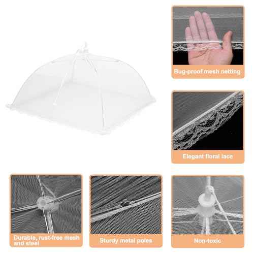 3 Pcs Large and Tall Food Covers 13" Mesh Food Covers for Outdoors Collapsible Food Protector Covers Tent for Parties Outdoor Picnics BBQs (3 Count)
