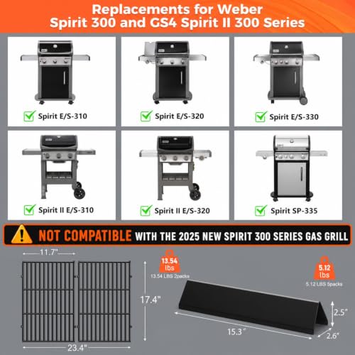 Spirit E310 Grill Parts for Weber Spirit 300 & GS4 Spirit II 300 Series