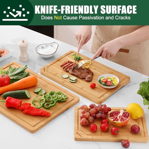 Organic Bamboo Cutting Boards Set for Kitchen Set of 3 (3 Count)
