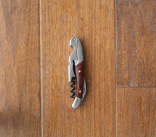 Double Hinged Waiters Corkscrew Wine Opener with Built