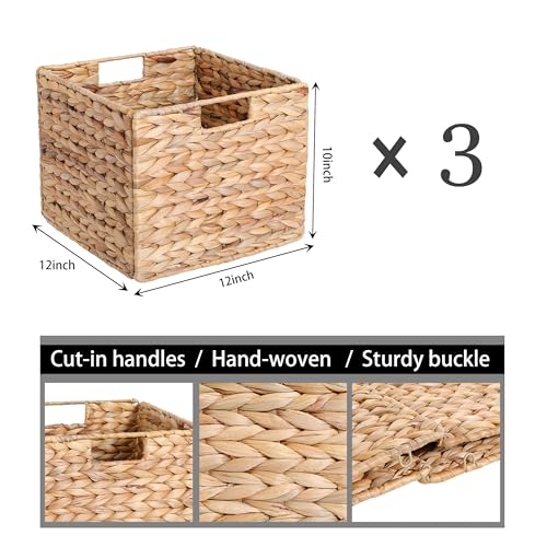 12x12x10in Water Hyacinth Storage Basket Large (3 Count)
