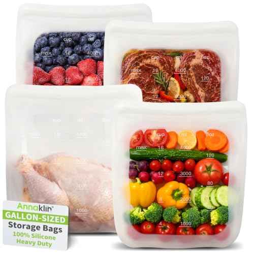 100% Silicone Gallon Storage Bags (4 Count)
