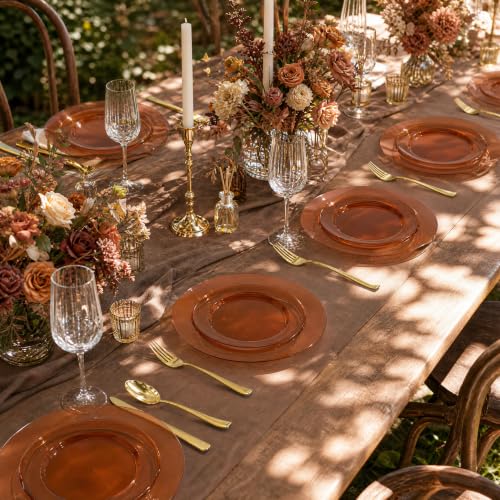 102 Pcs Amber Plastic Plates (102 Count)