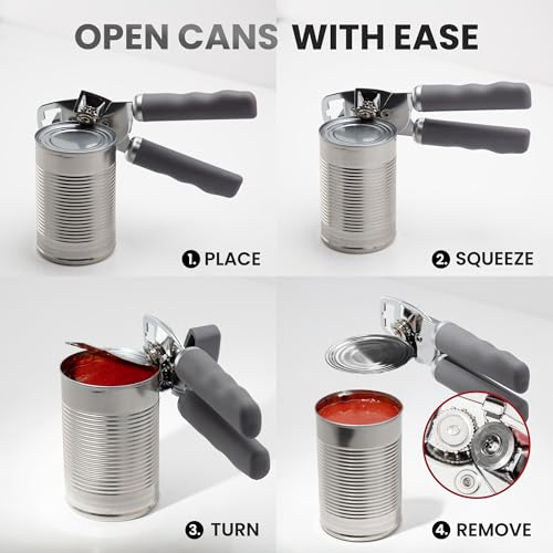 Heavy Duty Stainless Steel Can Opener Manual with Bottle Opener