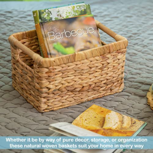 Small Wicker Baskets for Organizing Bathroom (3 Count)