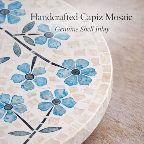 12.6” Handcrafted Capiz Shell Mosaic Lazy Susan