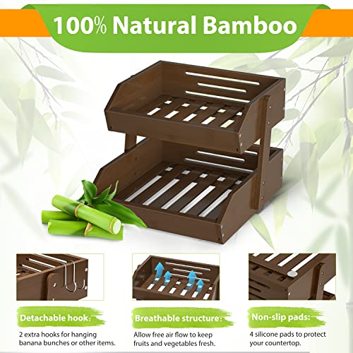 Bamboo Fruit Basket for Kitchen