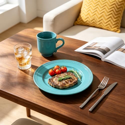 HomeVSS 16 PC Pearl Dots Stoneware Dinnerware Set