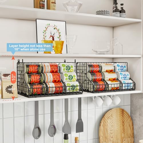 2 Pack Stackable Can Rack Organizer for Pantry Storage