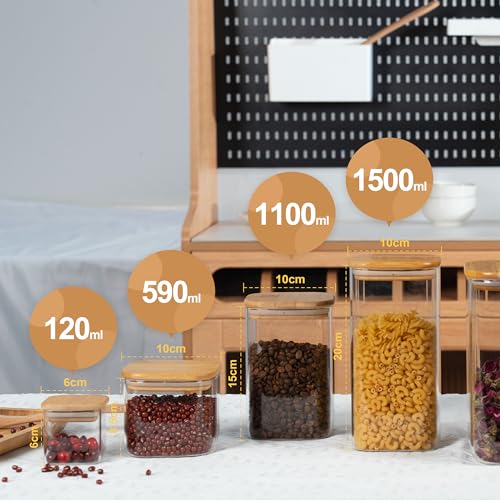22oz/0.7Qt/650ml Square Glass Storage Containers with Lids 6-Pack (6 Count)