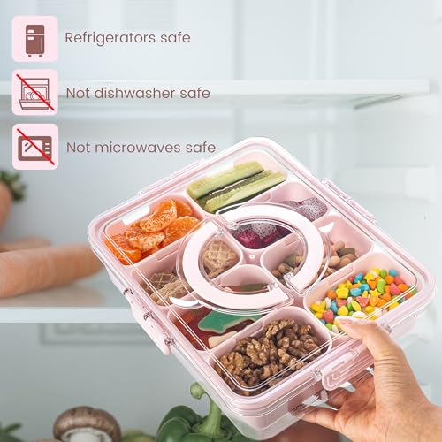 Divided Serving Tray with Lid and Handle