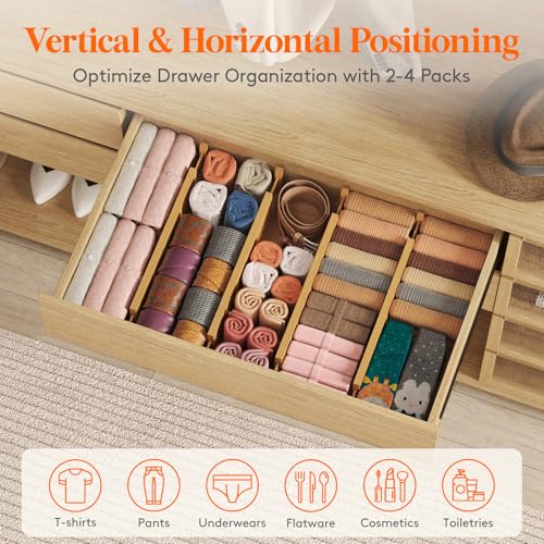 4" High Dresser Drawer Dividers (5 Count)