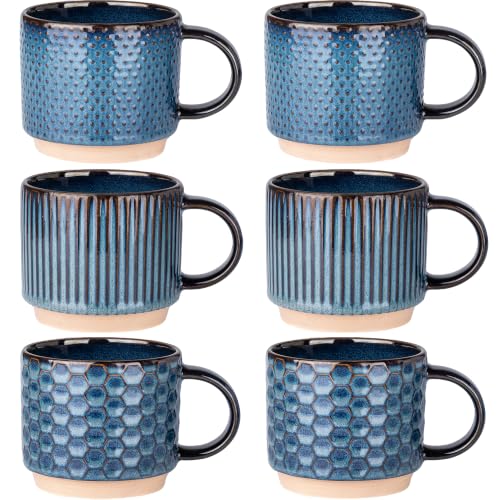 12 OZ Stackable Coffee Mugs Set of 6 (6 Count)