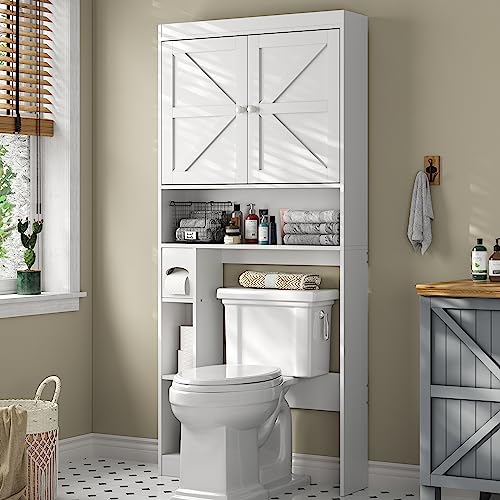 Over The Toilet Storage Cabinet with Barn Doors