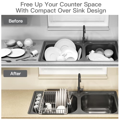 Expandable Dish Drying Rack Over Sink with Anti