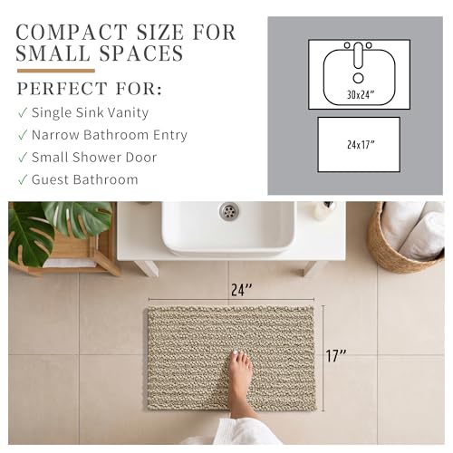 Bathroom Rugs Non Slip Washable 24x17 Inch
