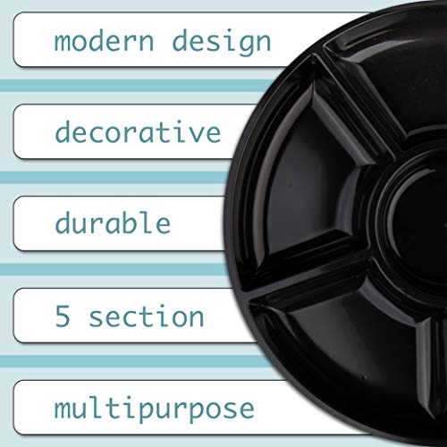 6 Sectional Round Plastic Serving Tray