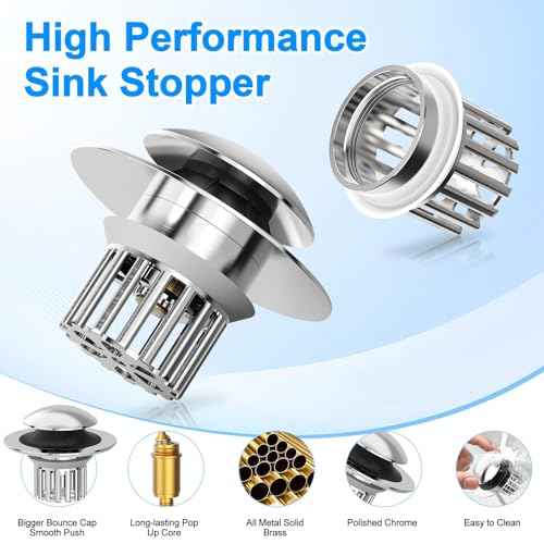 Universal 3 in 1 Bathroom Sink Drain Strainer