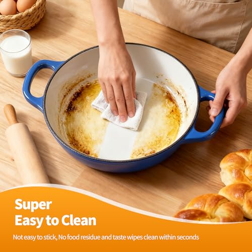 6QT Enameled Cast Iron Dutch Oven For Sourdough Bread Baking