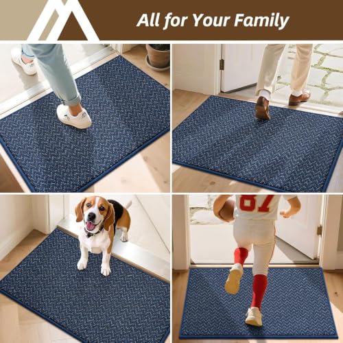 Dirt Trapper Door Mat 36"x60" Non Slip Washable Navy Blue (19.68 Sq Ft)