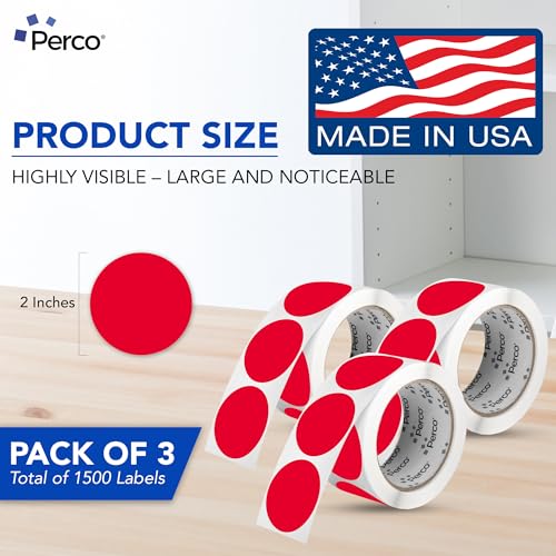 Red Perforated Round Circle Dot Sticker 2 (3 Count)