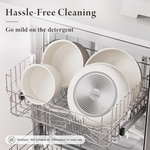 22 Piece Pots and Pans Set Non Stick with Removable Handles