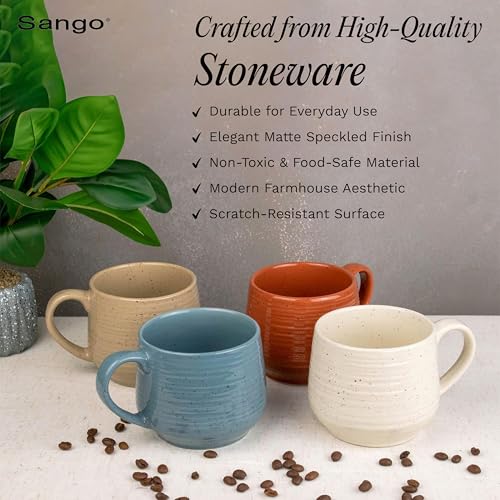 17.5 oz Stoneware Coffee Mugs Set of 4 (4 Count)