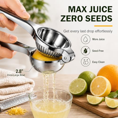 Lemon Squeezer & Zester Set Stainless Steel Citrus Juicer (2 Count)