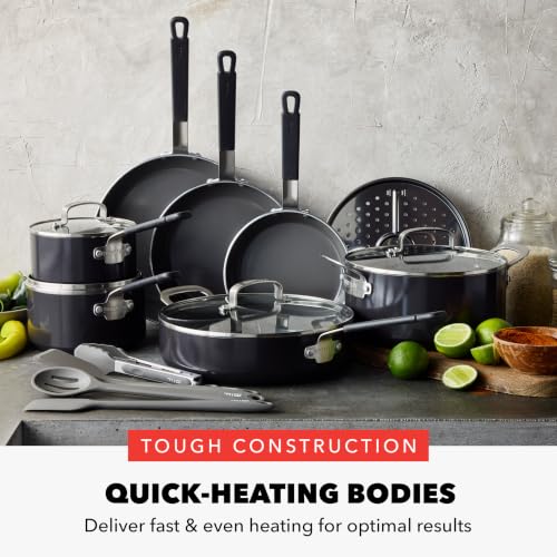X Bobby Flay 16 Piece Ceramic Nonstick Cookware Set