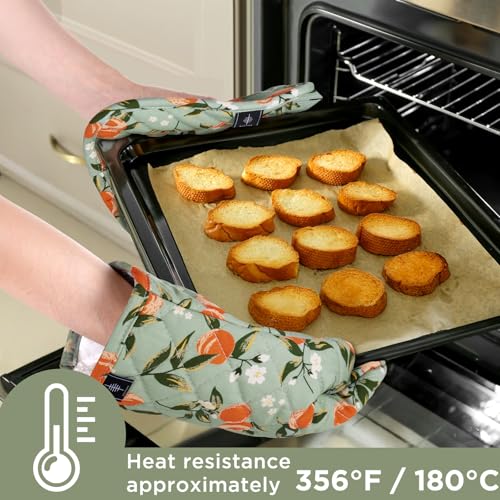 Oven Gloves Heat Resistant Potholder Set Oven Gloves with Anti (2 Count)