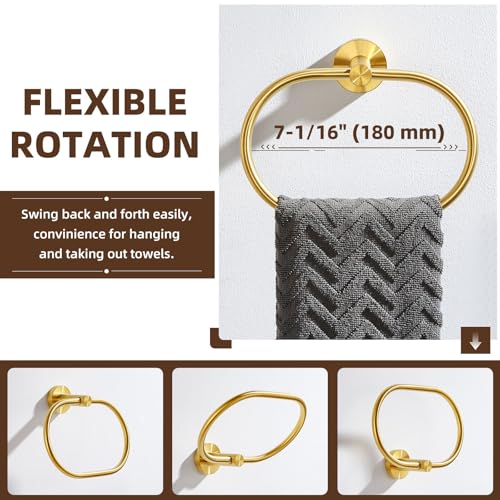 Brushed Gold Towel Ring