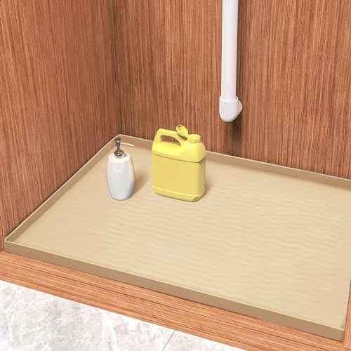 Waterproof Silicone Under Sink Mat 31'' x 22'' Shelf Liner for Kitchen and Bathroom
