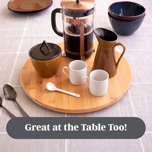 14 Inch Bamboo Lazy Susan Turntable for Kitchen & Table Top